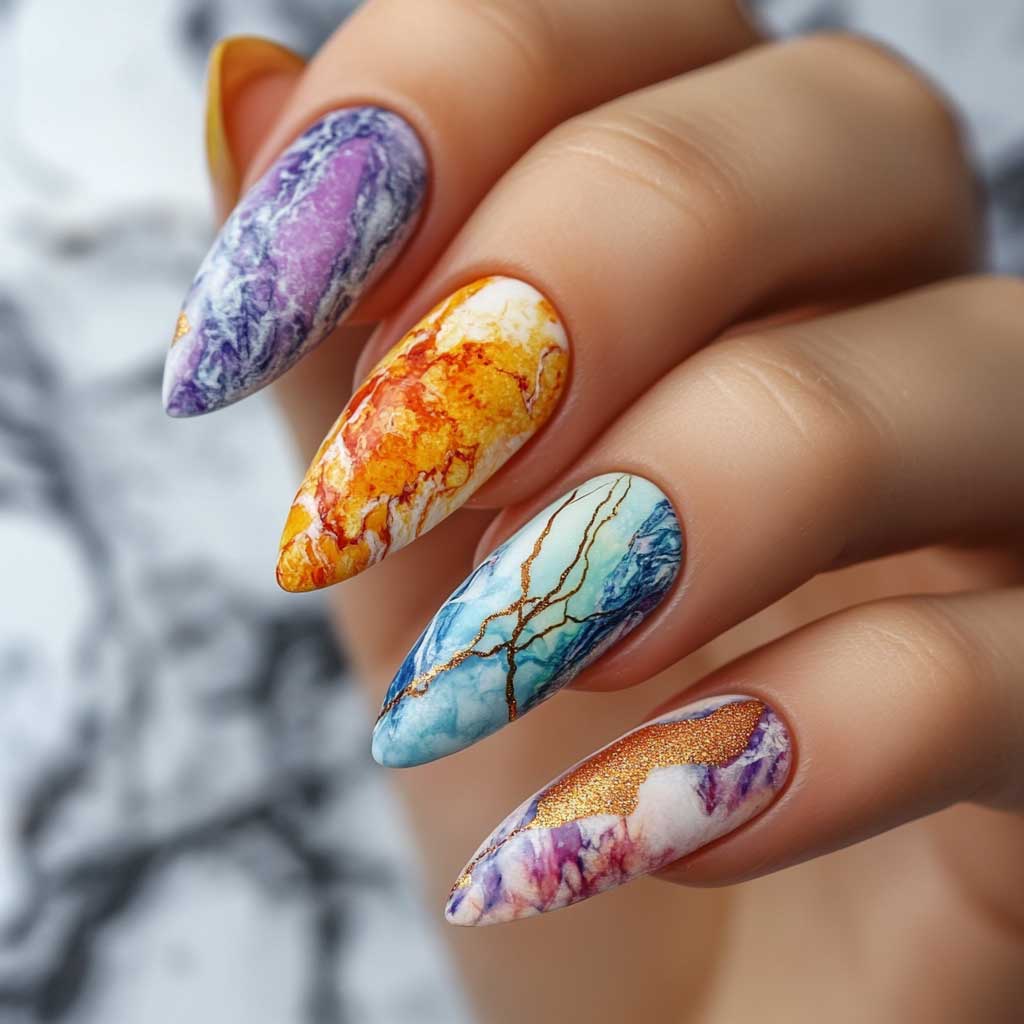 White Marble Nail Design - Classic White Marble